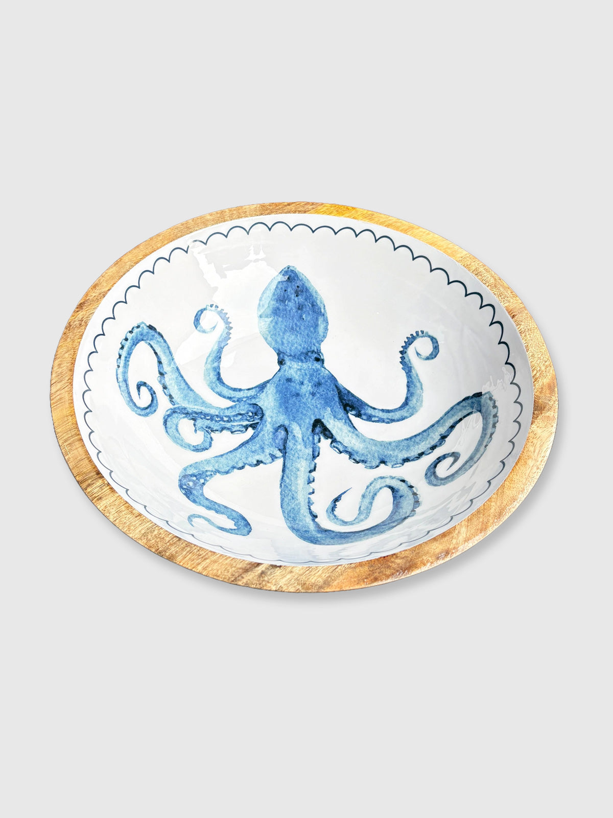 Octopus Wooden Bowl - 30cm
