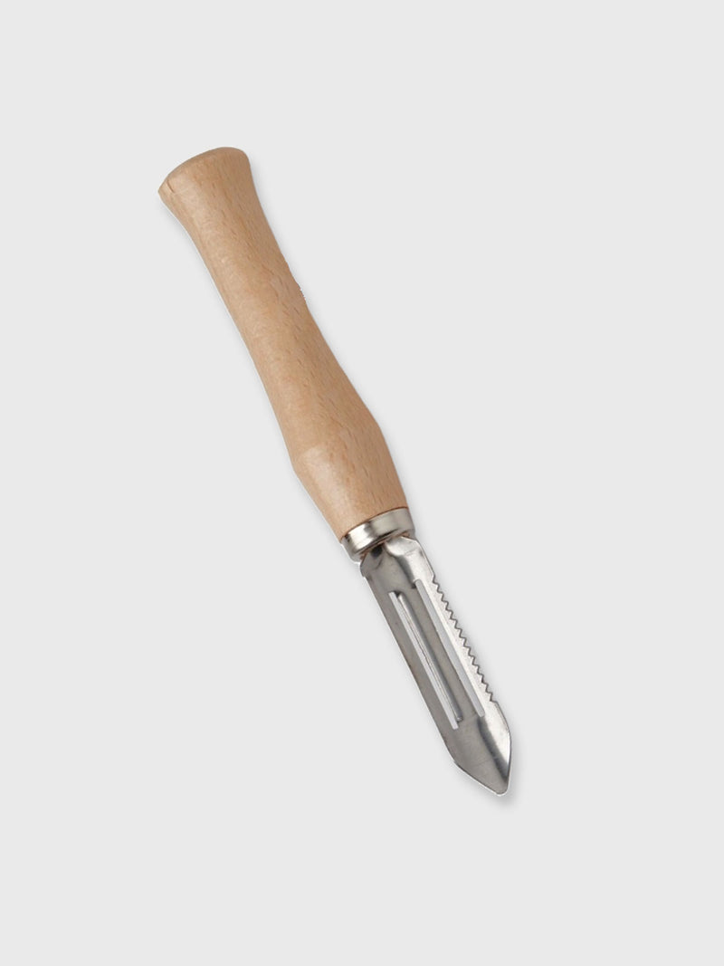 Wooden-handled traditional peeler