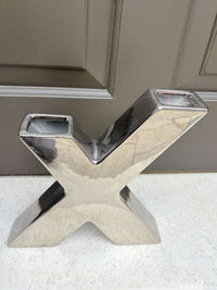 X - Silver Ceramic Large Letter