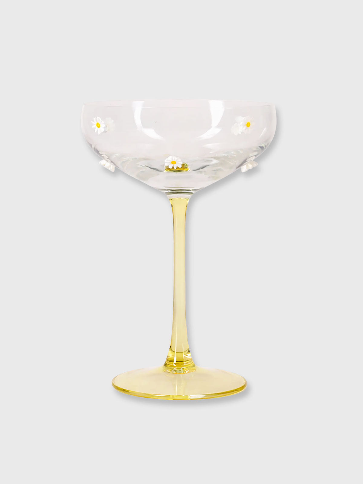 Yellow Daisy Coupe Cocktail Glass