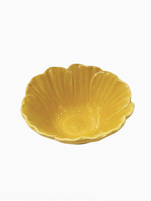 Saffron Yellow Petal Design Ceramic Small Bowl