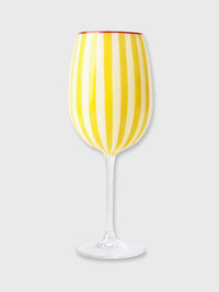 Yellow Stripe Carnival Large Wine Glass - 435ml