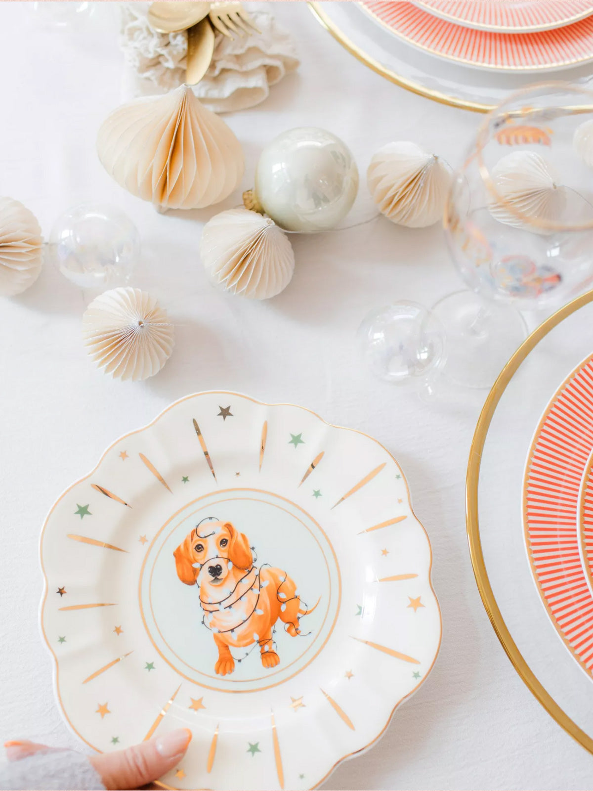 Yvonne Ellen Christmas Sausage Dog - Side Plate 23cm
