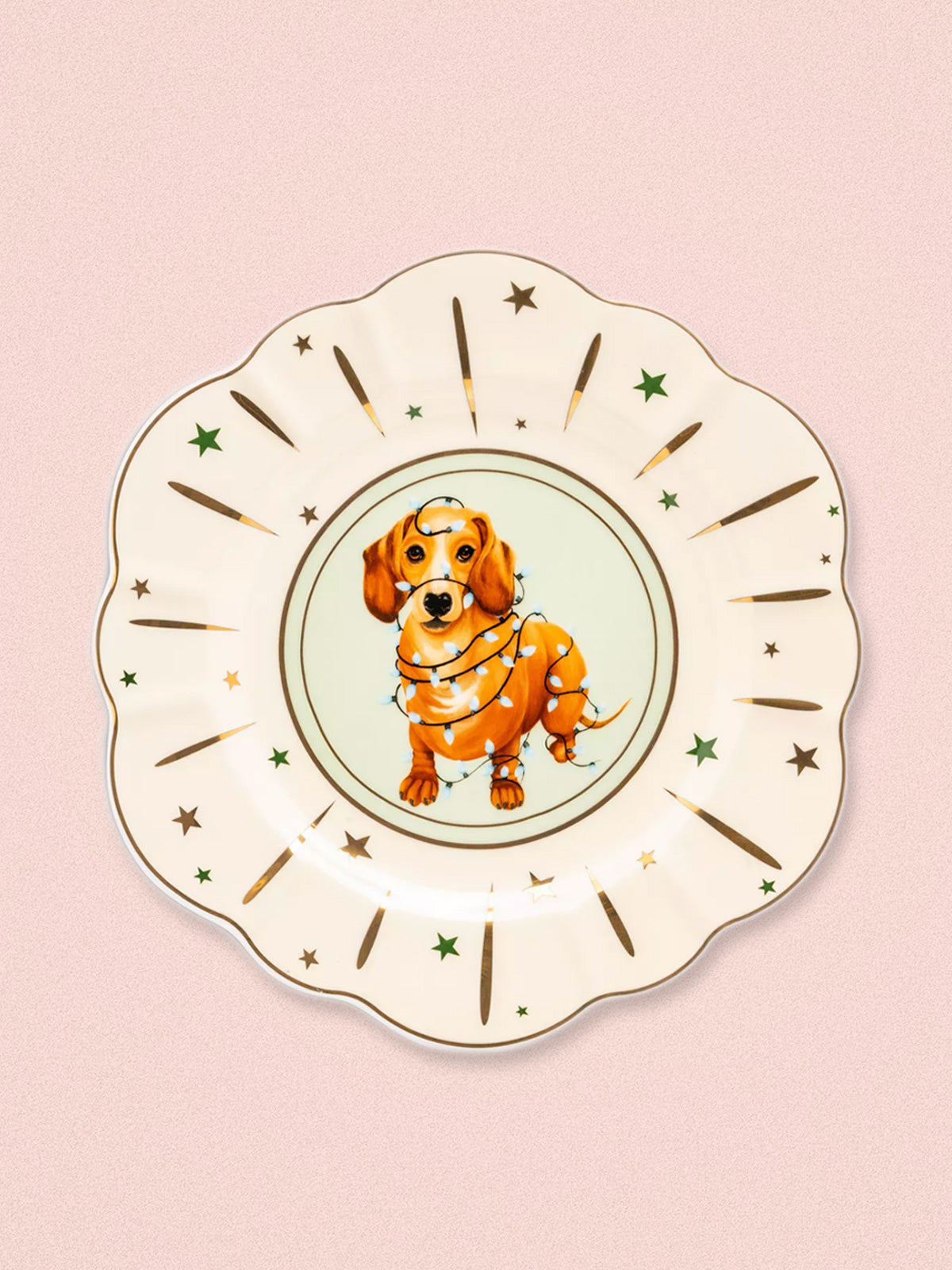 Yvonne Ellen Christmas Sausage Dog - Side Plate 23cm