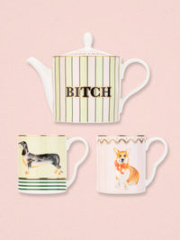 Yvonne Ellen Dog Teapot and 2 Mugs Gift Set
