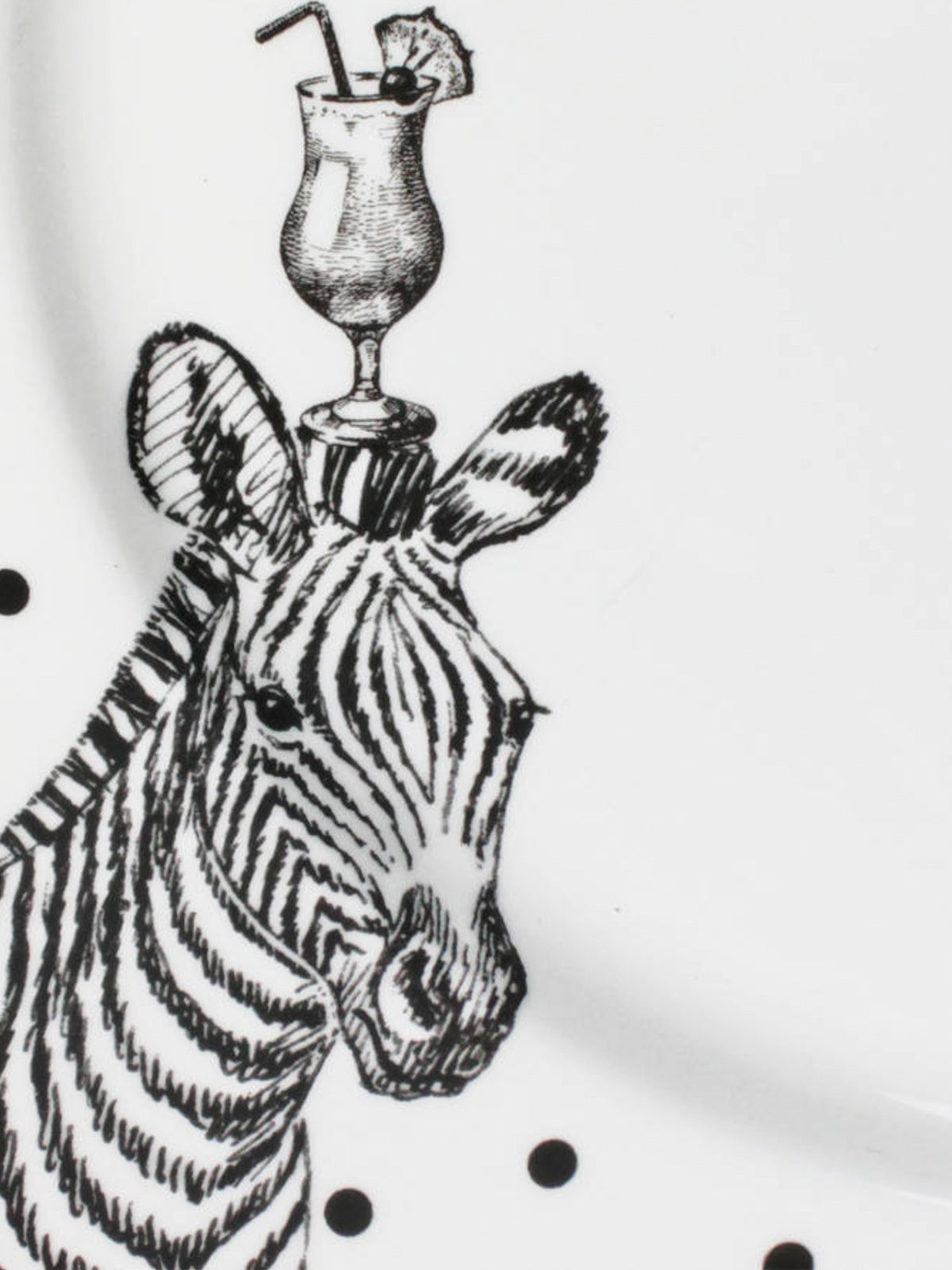 Yvonne Ellen Zebra Monochrome - Dinner Plate 26.5cm