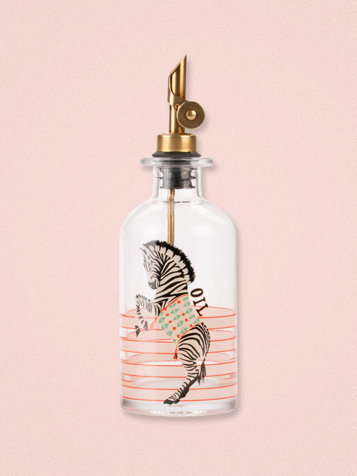 Yvonne Ellen Vinegar / Oil Glass Bottle Set of 2 - Zebra & Giraffe