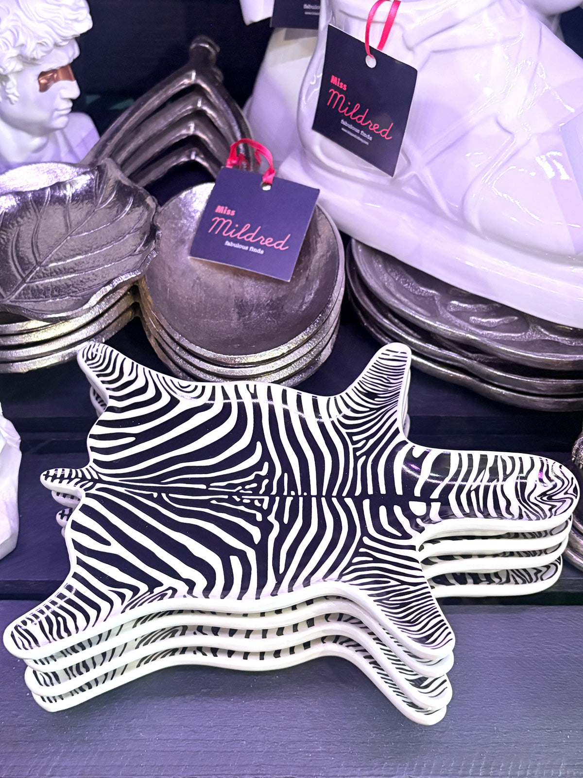 Zebra Hide Print Ceramic Trinket Dish