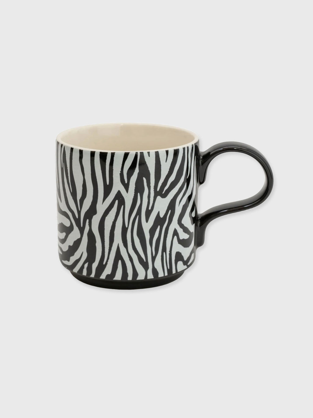 Zebra Print Mug with Black Handle