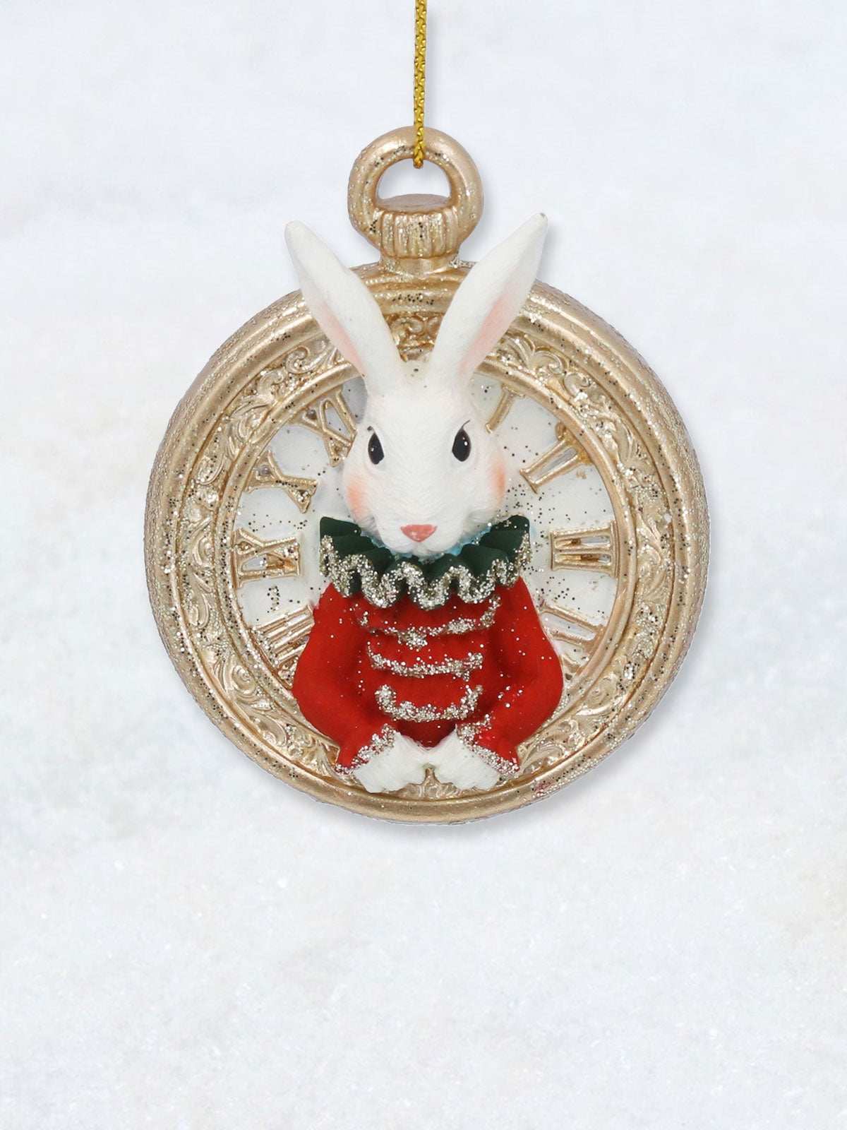 Christmas Decoration - Alice White Rabbit Pocket Watch