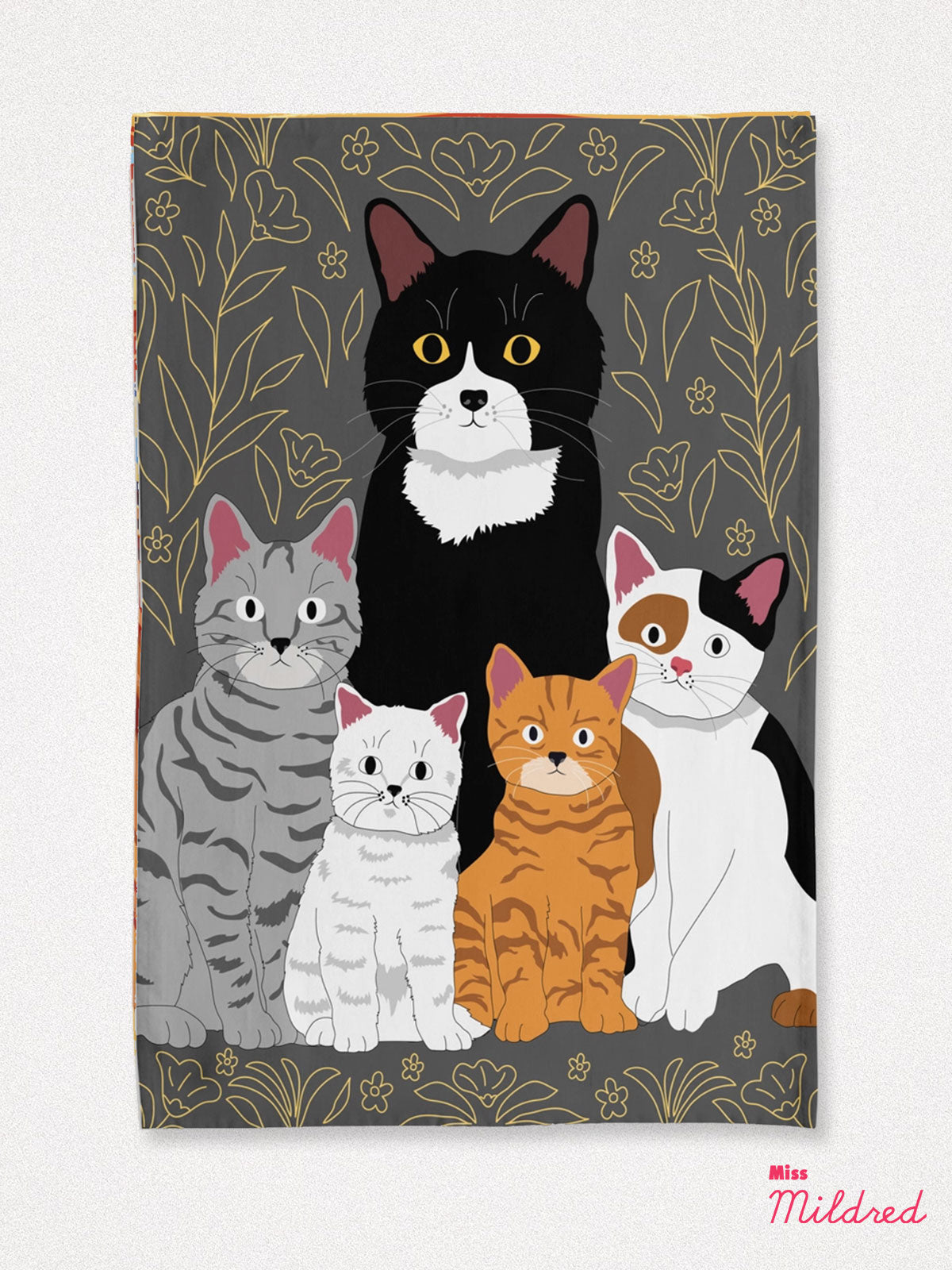 All the Kitties Cat - Cotton Tea Towel