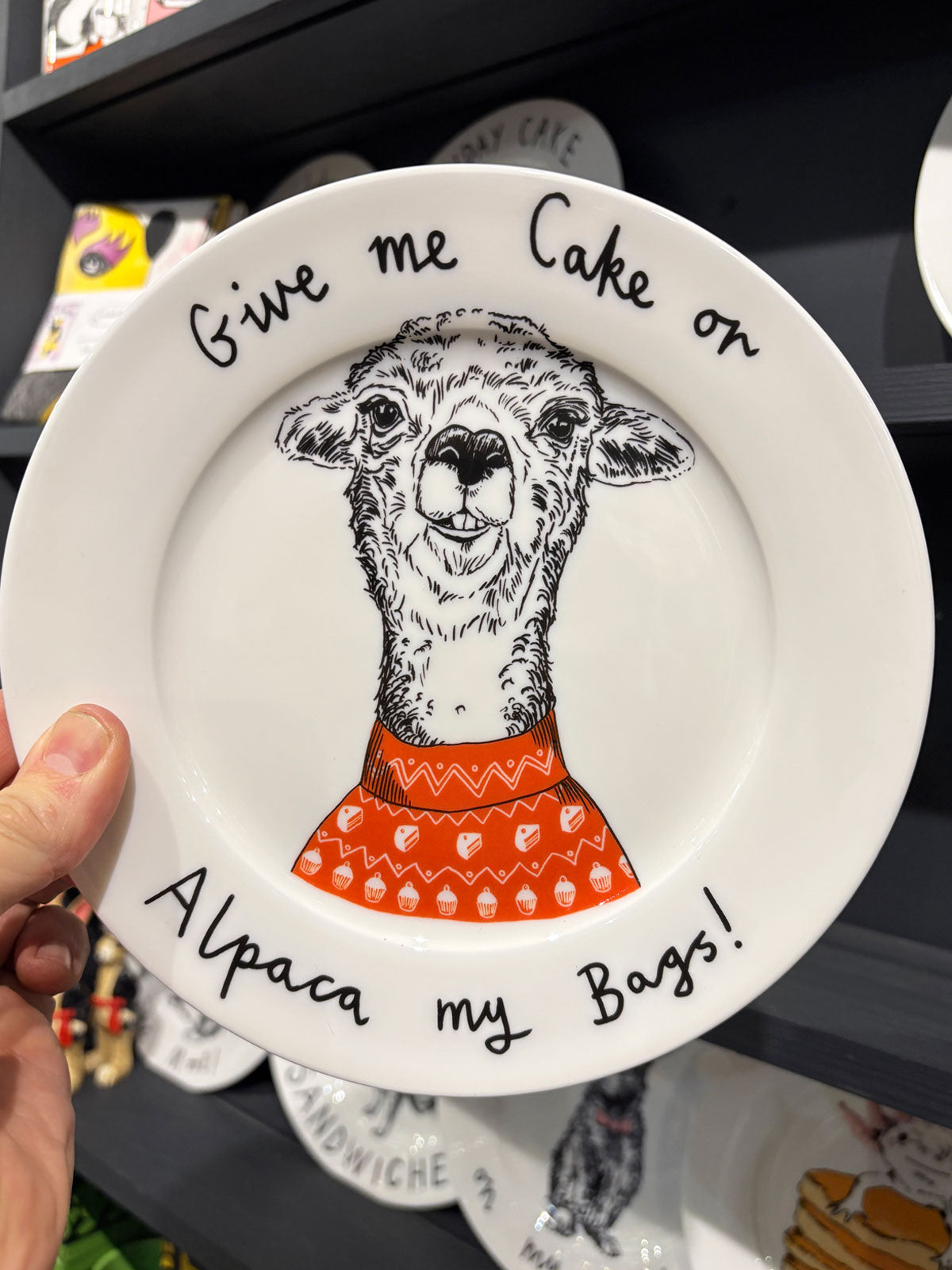 JimBobArt Side Plate - Give Me Cake Or Alpaca My Bags
