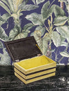 Storage Box - Antiqued Black Leather Book Style