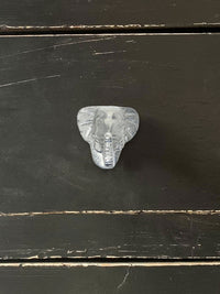 Elephant Design Metal Knob - Silver