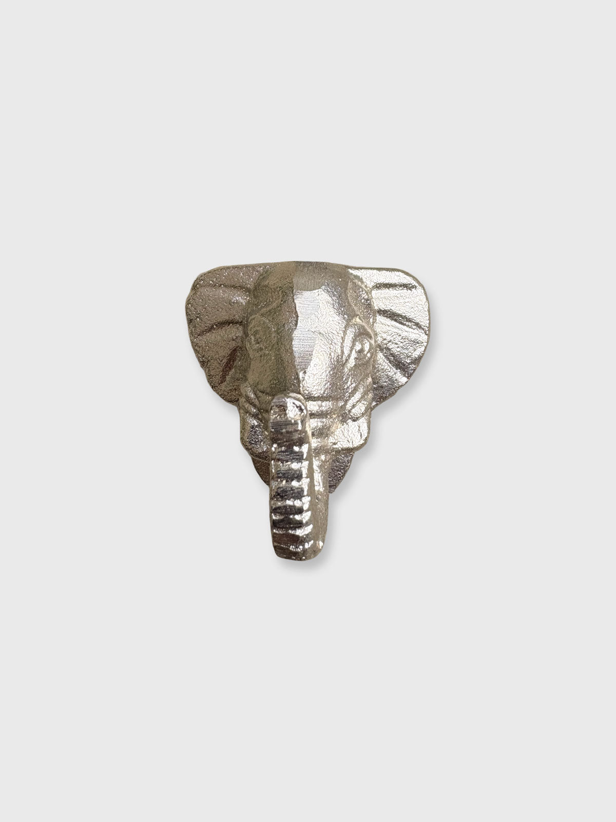 Elephant Design Metal Knob - Silver