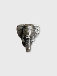 Elephant Design Metal Knob - Antique Silver