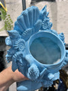 Shell Head Goddess Bust Planter - Aqua Blue
