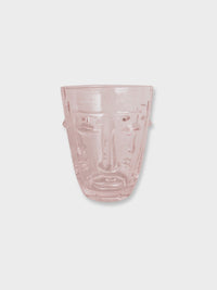 Deco Face Goblet Glass Tumbler - Pink