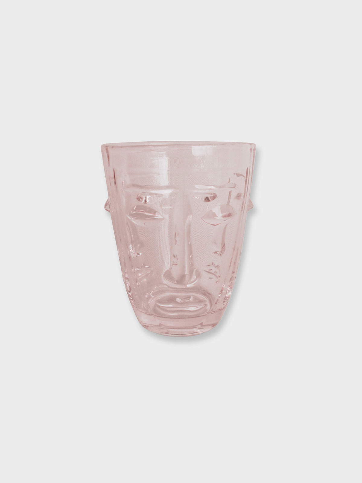 Deco Face Goblet Glass Tumbler - Pink