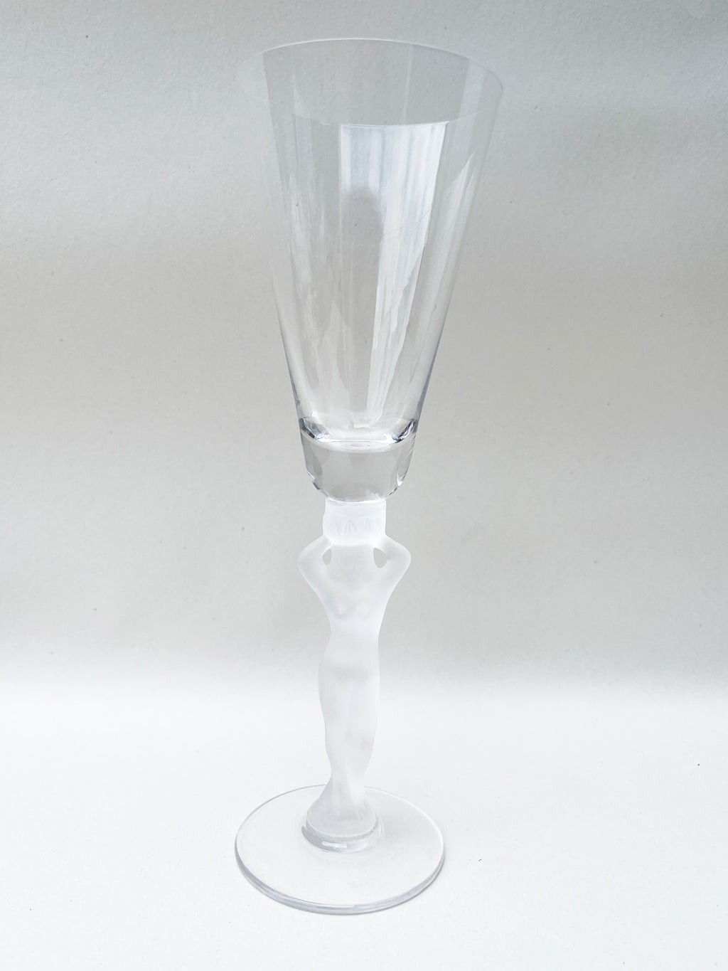 Vintage French Bayel Crystal Flute Glass Lady - Clear