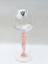 Vintage French Bayel Crystal Wine Glass Lady - Pink