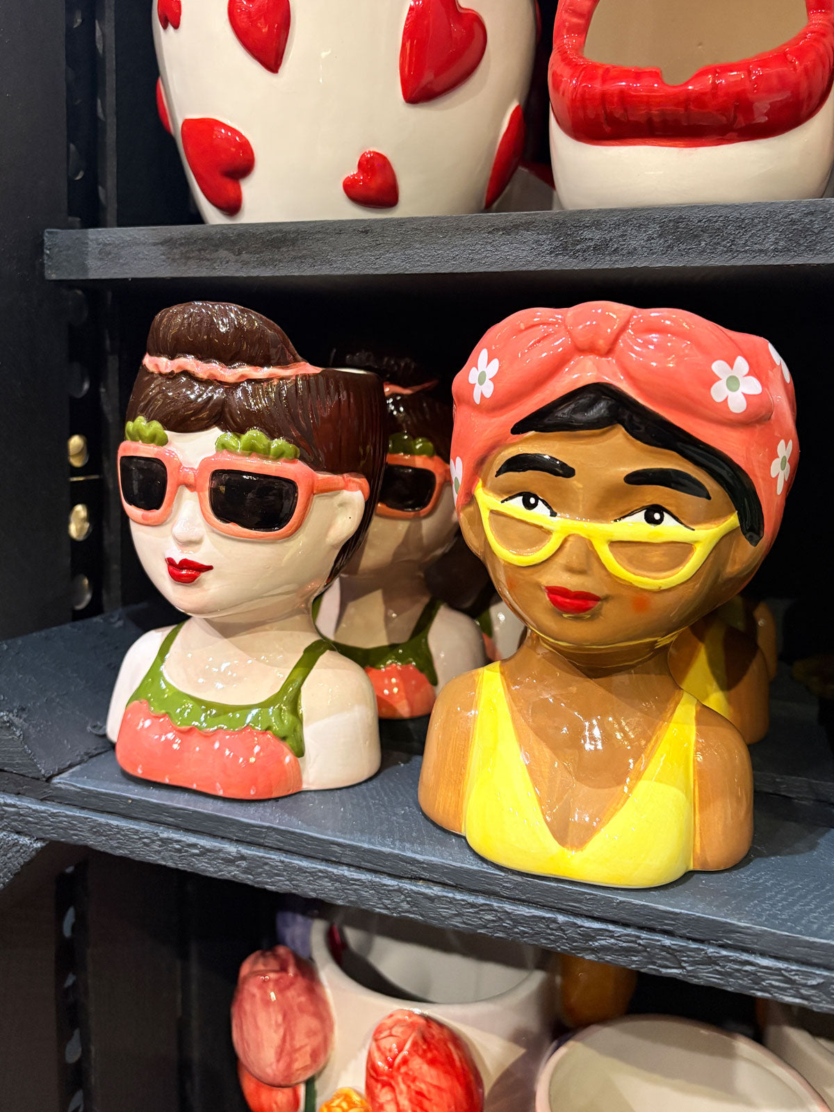 Beach Lady Bust Planter - Pink