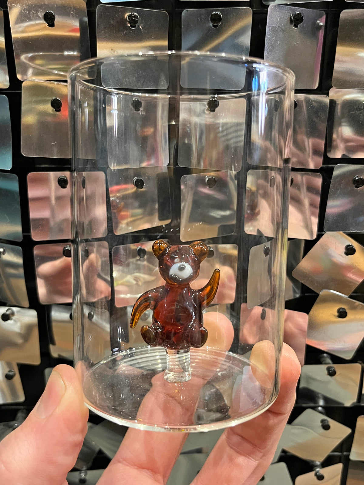 3D Animal in Glass Tumbler - Brown Bear