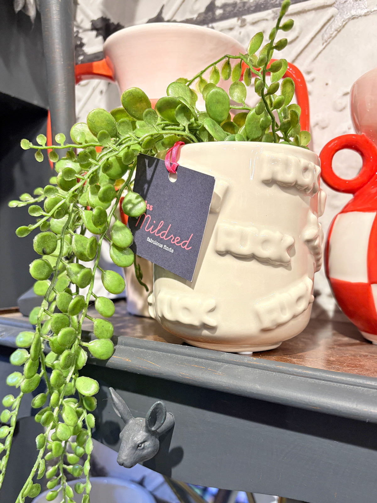 F*ck Word Ceramic Pot  Cream - 11.5cm