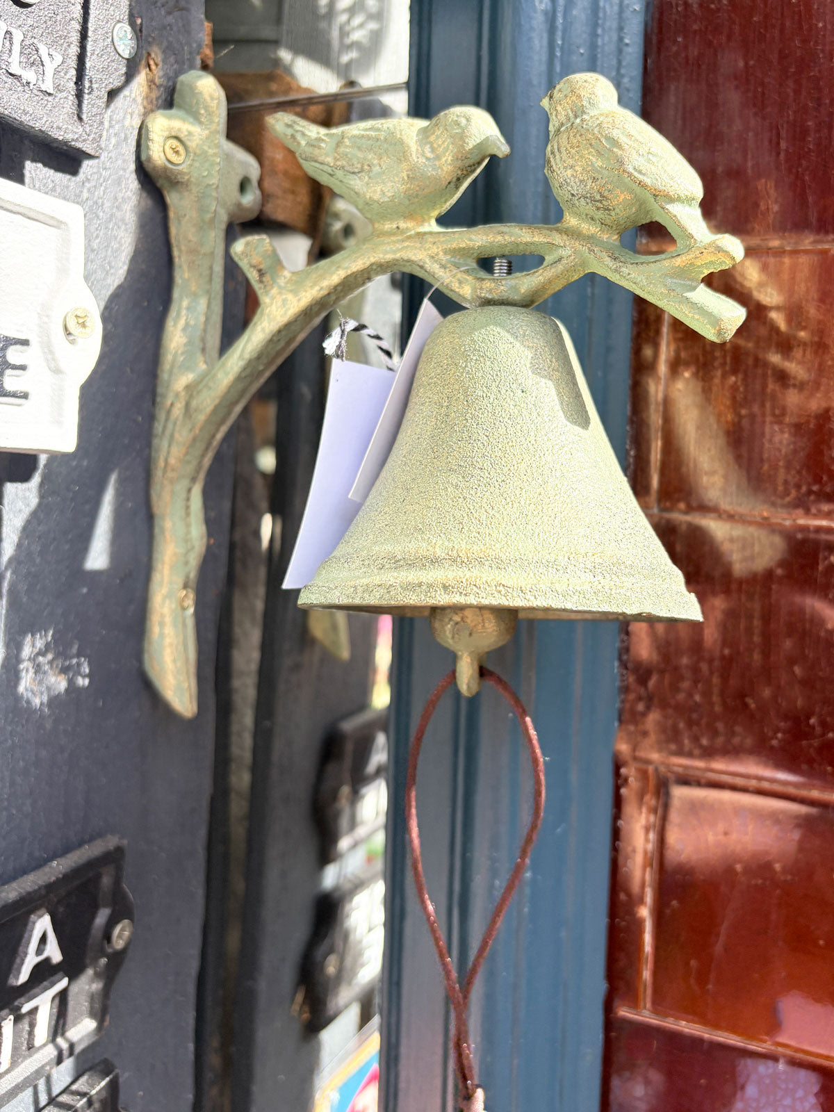 Cast Iron Bird Bell - Green