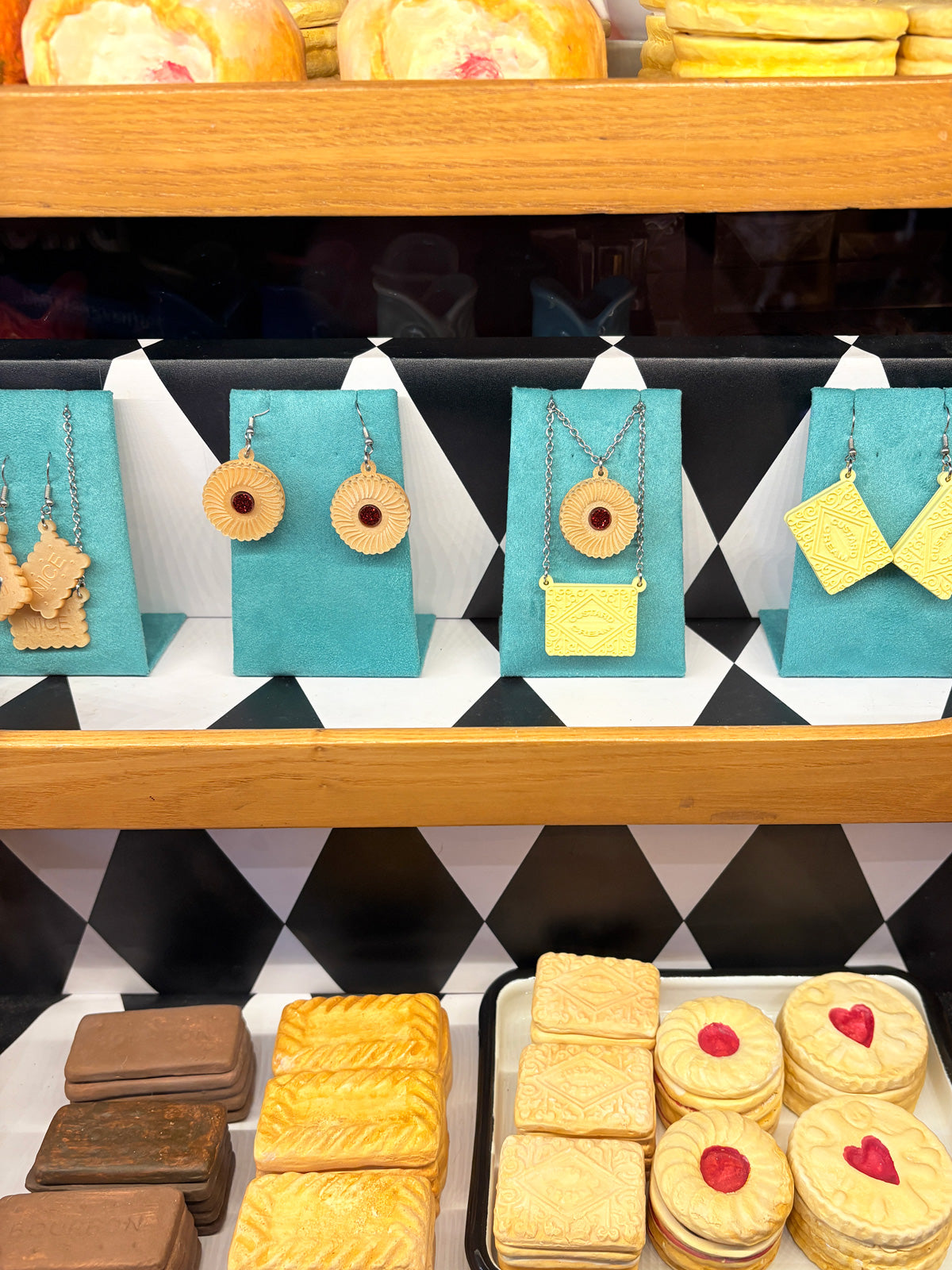 Custard Cream Biscuit Shaped Necklace