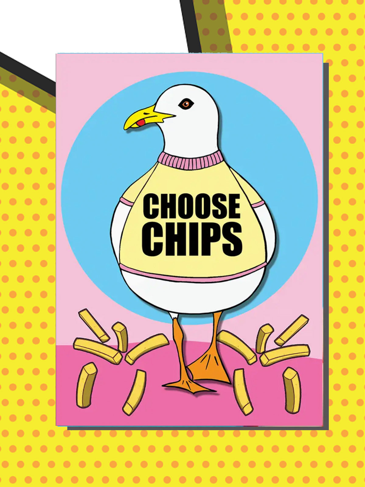 Greeting Card - Seagull Choose Chips