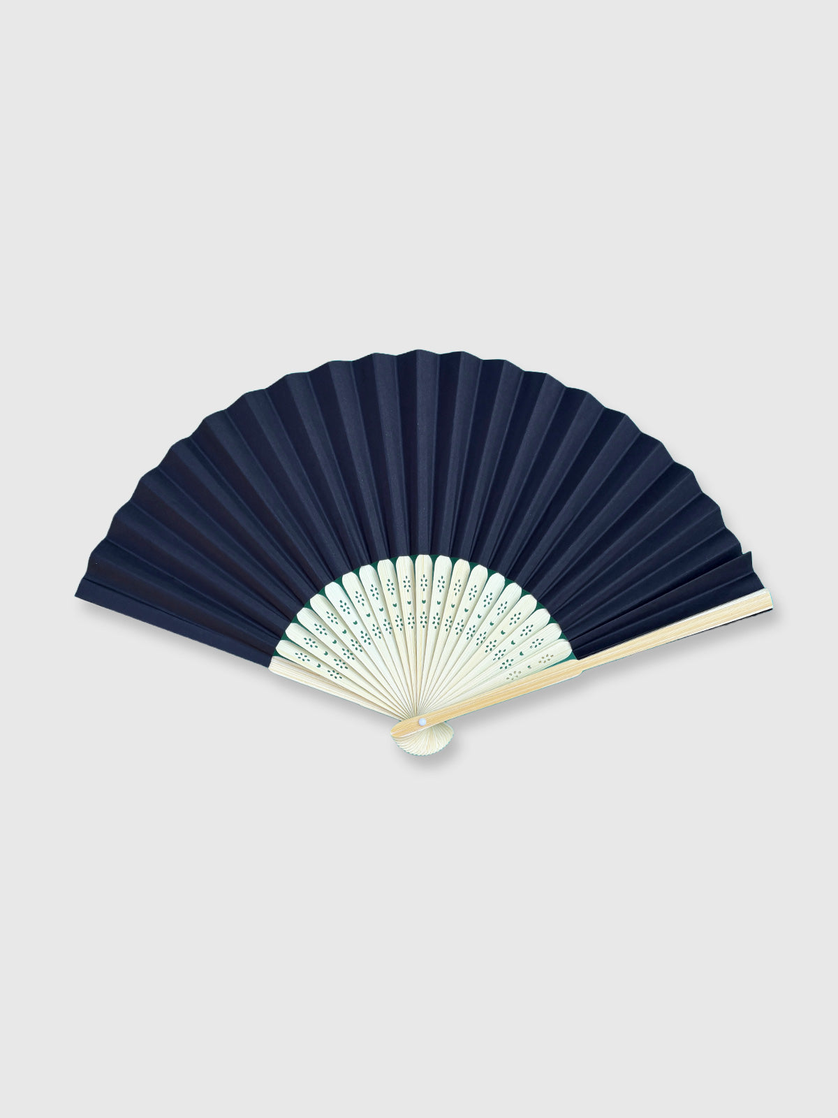 Wooden Paper Hand Fan - Black