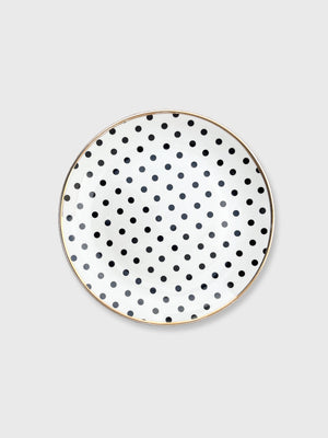 Black and White Polka Plate