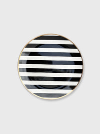 Black and White Stripe Side Plate DAMAGED