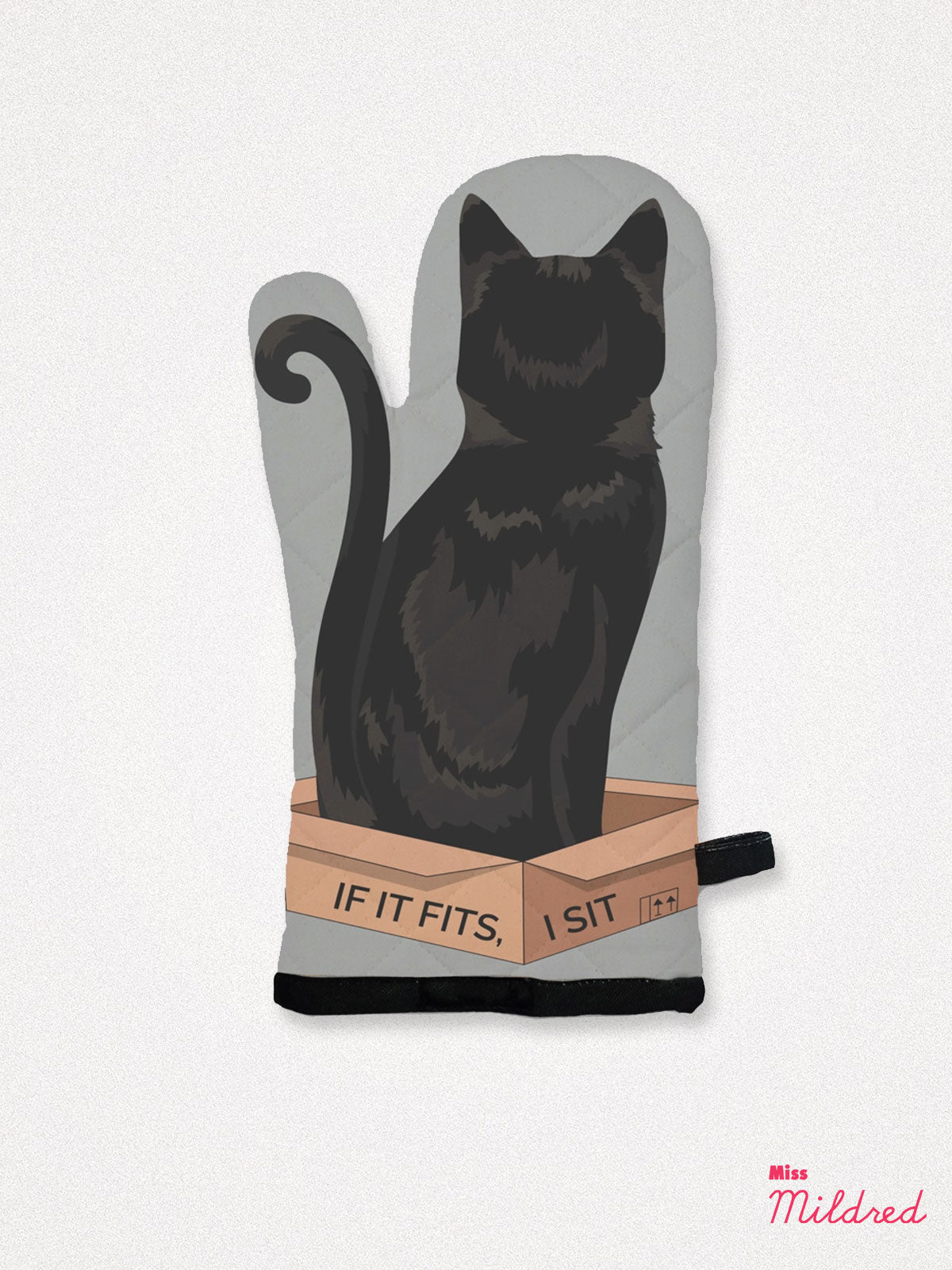 Black Cat In A Box - Oven Mitt