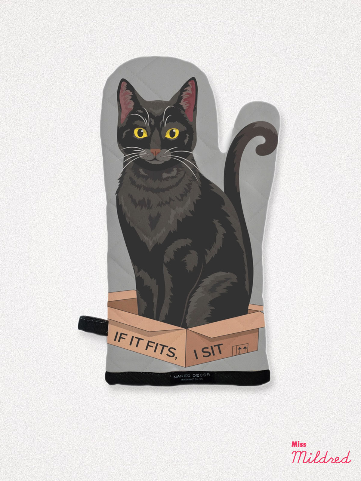 Black Cat In A Box - Oven Mitt