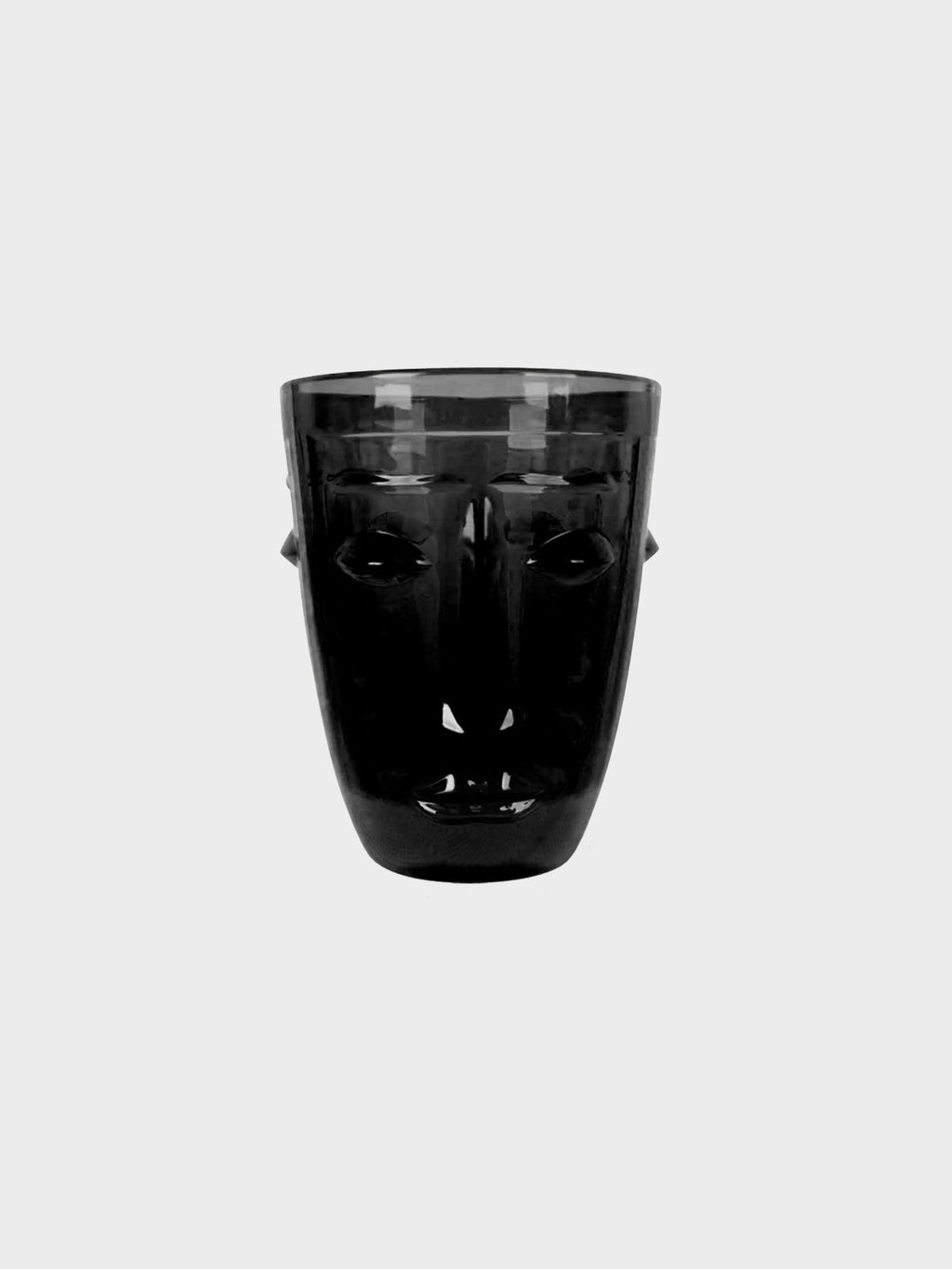Deco Face Goblet Glass Tumbler - Black