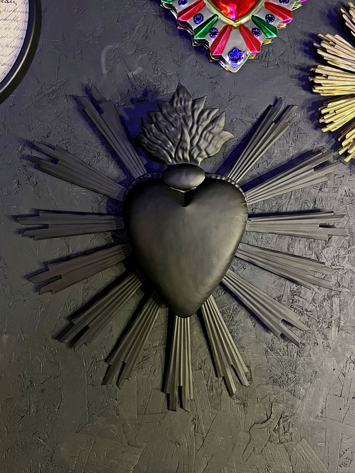 Ex Voto - Hanging Metal Black Heart