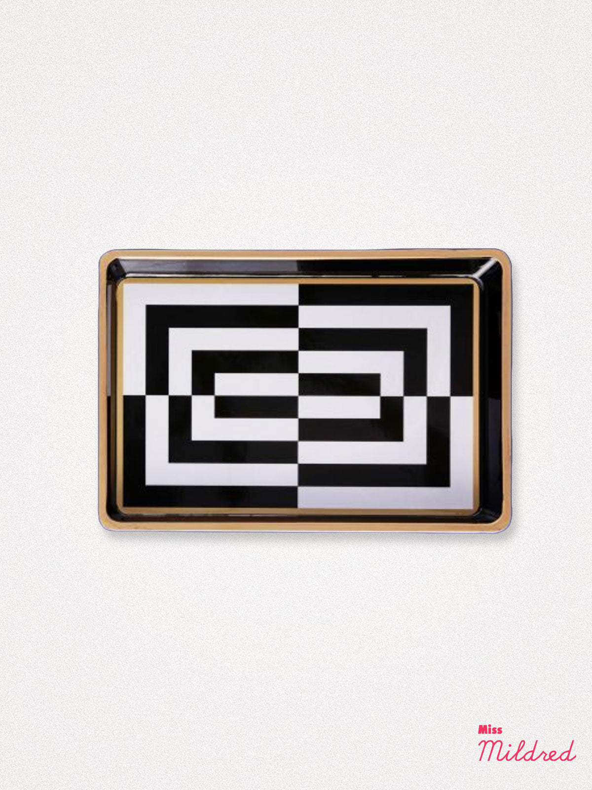 Black & White Abstract Op Art Print Trinket Tray - Medium