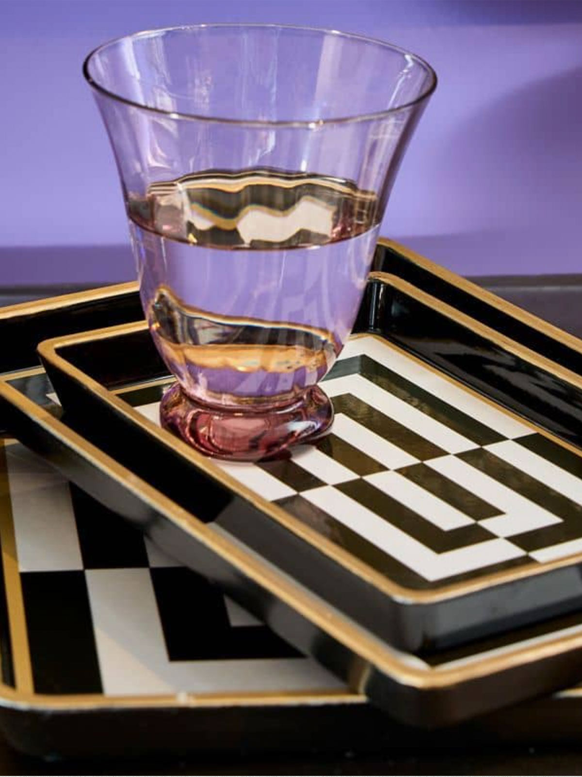 Black & White Abstract Op Art Print Trinket Tray - Medium