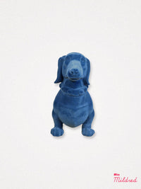 Flock Dachshund Dog - Petrol Blue