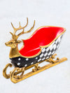 Reindeer Sleigh Bottle Holder / Bowl - Gold & Black