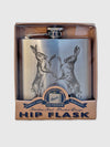 Stainless Steel Hip Flask - Boxing Hares