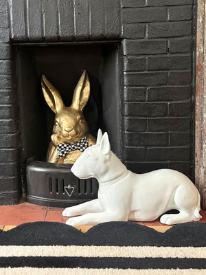 Bull Terrier Resin Dog Figure - White