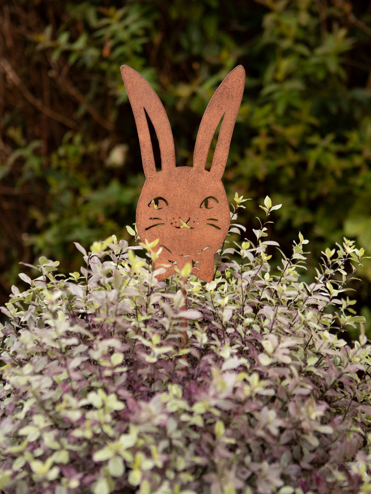 Metal Bowtie Bunny Head Stake Sign