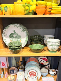 White & Green Rabbit Garden Dinner Plate