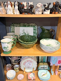 White & Green 'Curious' Rabbit Garden Mug