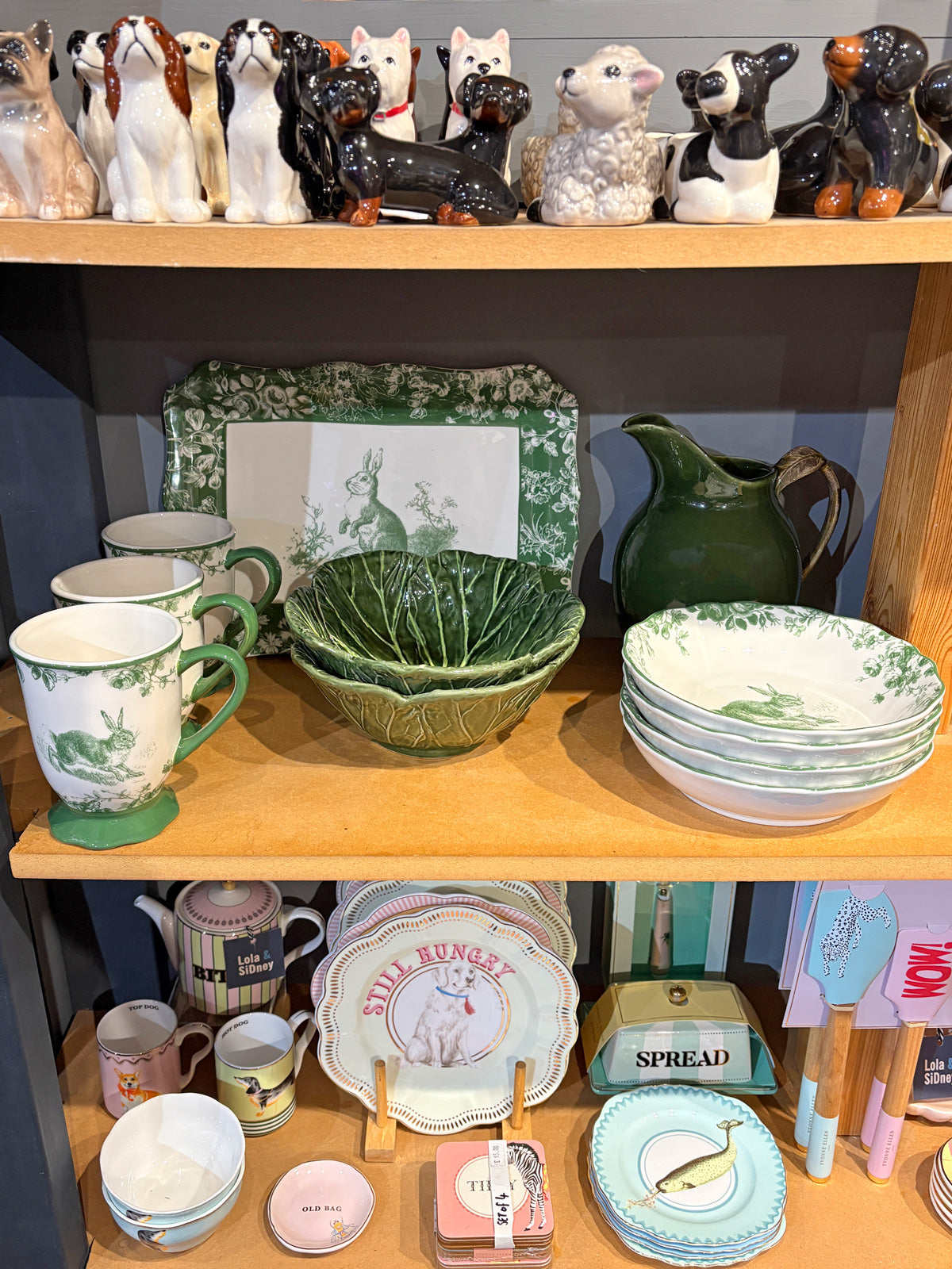 White & Green 'Curious' Rabbit Garden Mug