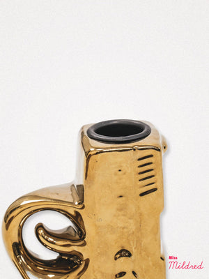 Gun Shaped Candle Holder - Gold