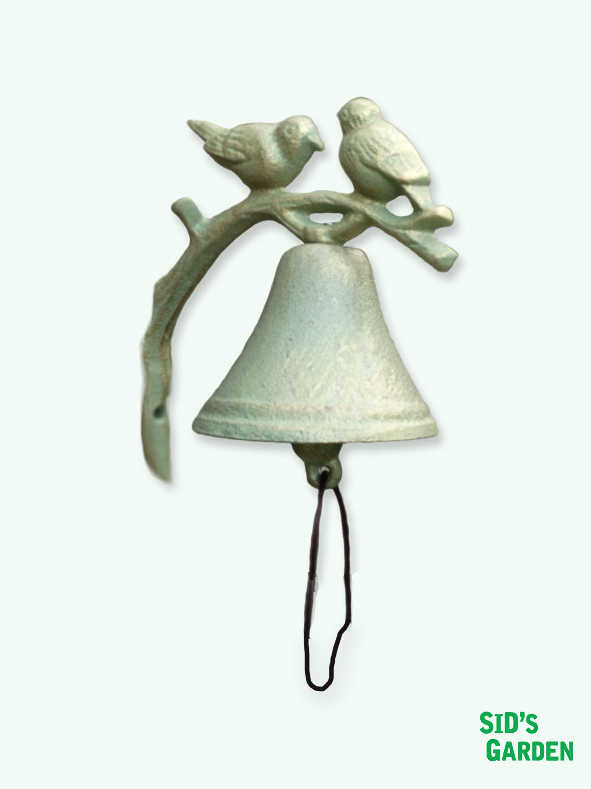 Cast Iron Bird Bell - Green